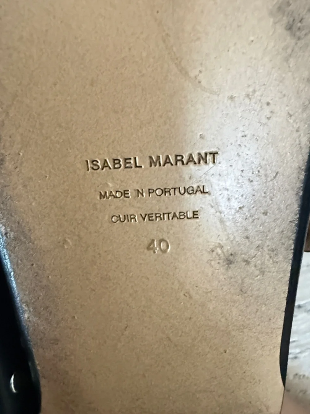 Isabel Marant Black Leather Studded Double-Buckle Slide Sandals - Picture 6 of 6